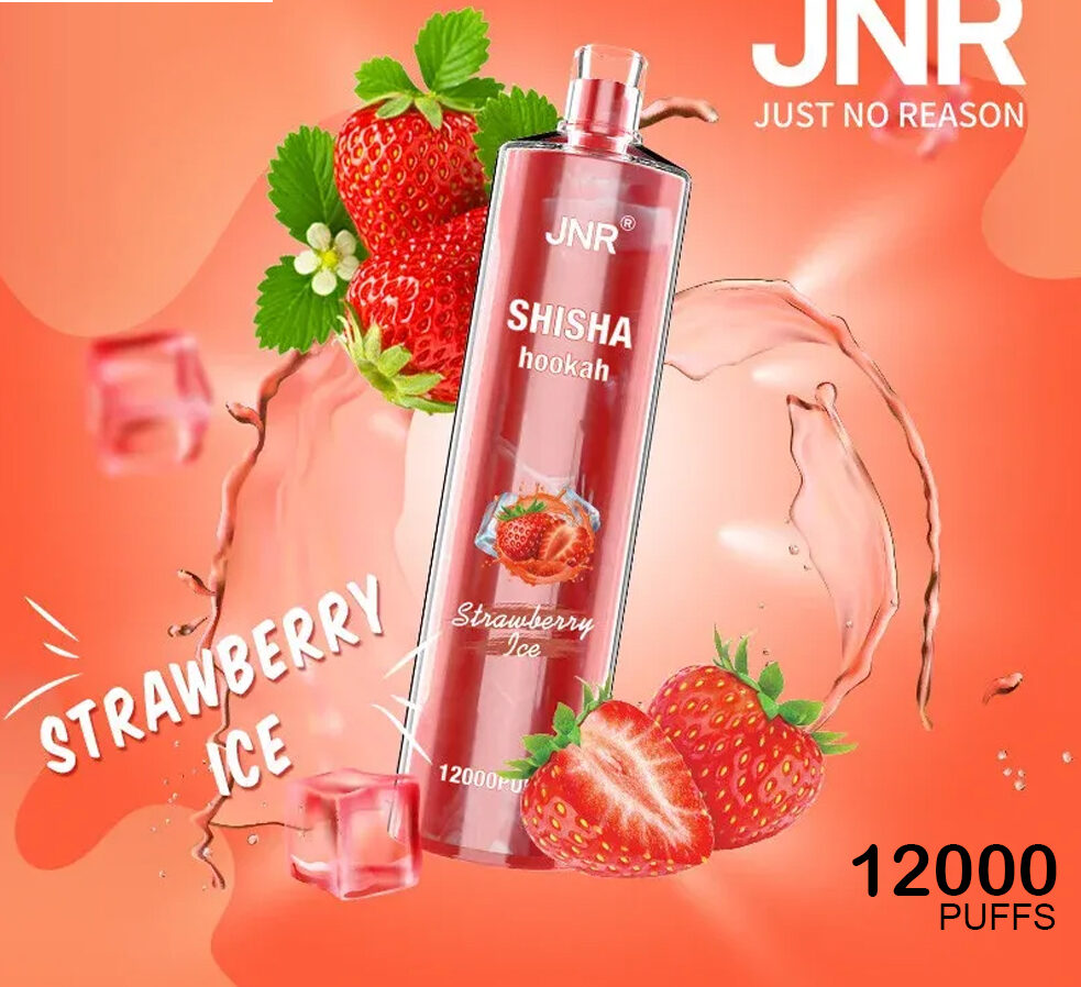 JNR SHISHA HOOKAH - STRAWBERRY ICE - 12000 PUFFS